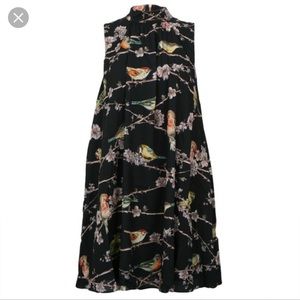 Ted Baker black bird print shift dress